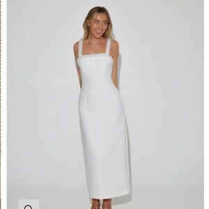 The ultimate muse pearl trim midi dress